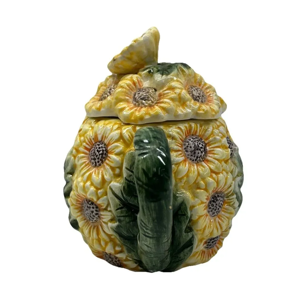 Vintage Nordstrom Sunflower‎ Tea Pot 5”X6 3/4”